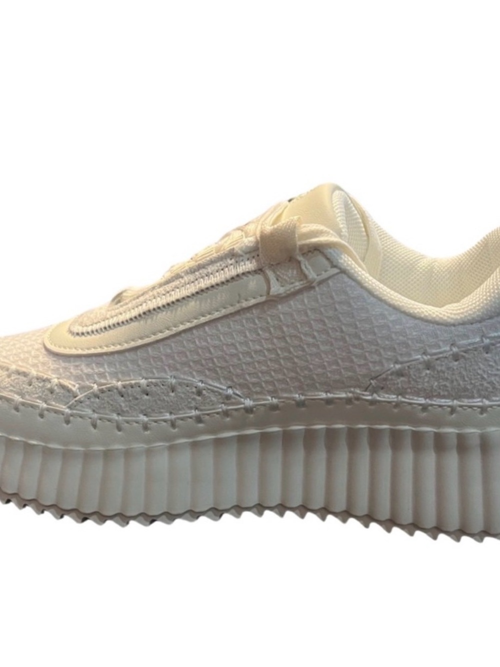 NEW Hey Girl by Corkys White Platform Knit Sneakers - Picture 3 of 5